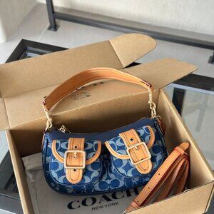 Coach Ashton Baguette Bag In Signature Canvas Denim